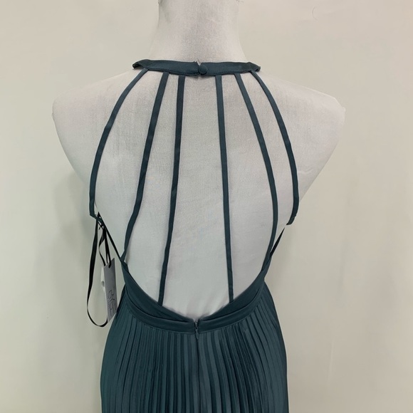 Ryse The Label dark green halter pleated dress - Picture 4 of 7